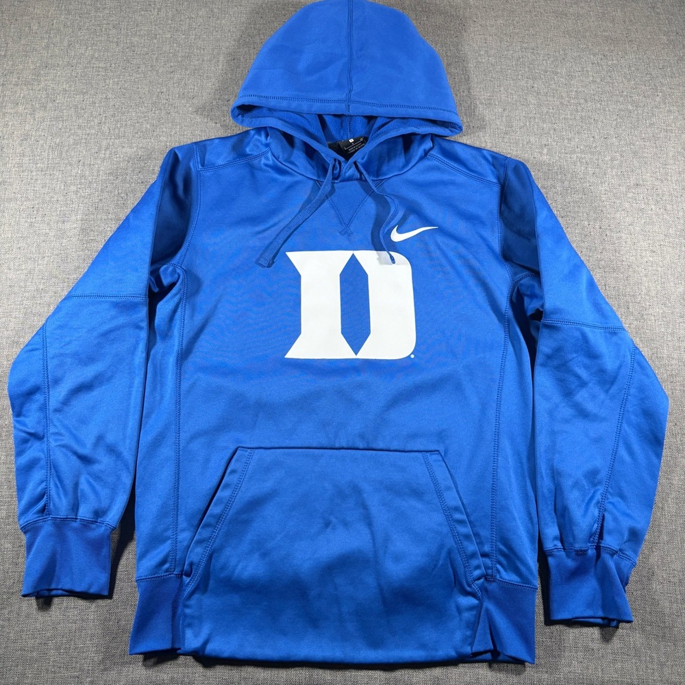 Nike Duke Blue Devils Hoodie Mens Small Blue Dri-FIT Pullover Sweatshirt Fleece